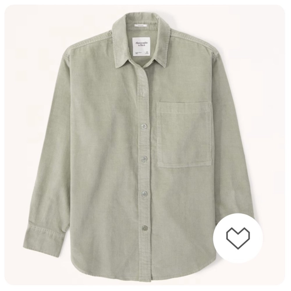Abercrombie & Fitch Oversize Corduroy Shirt - Size XS